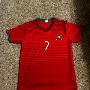 Portugal Ronaldo Red Soccer Jersey